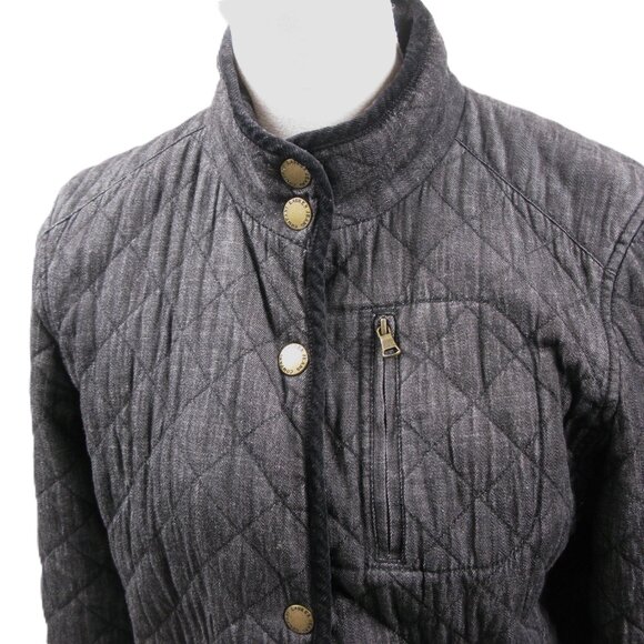 Lauren Ralph Lauren Black Matte Zip/Snap Quilted Jacket Size Large - Picture 2 of 8
